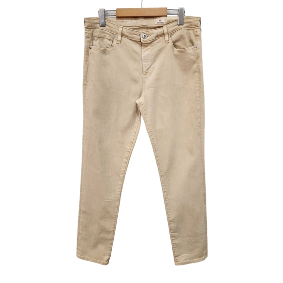 Ag Adriano Goldschmied Pants - AG Adriano Goldschmied Pants Womens 32R Beige The Prima Cigarette Leg Stretch